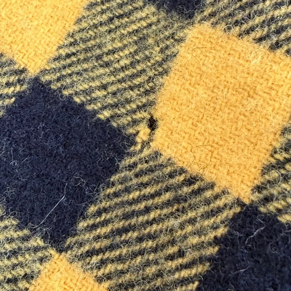 The Gap Plaid Scarf in Yellow Black Lambswool Made in Italy‎